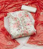 Women's multi hand work modal cotton dress material