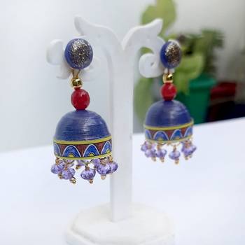 Quilled jhumkas with resin stud earrings 17 1