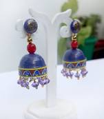 Quilled jhumkas with resin stud earrings 17
