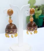 Quilled jhumkas with resin stud earrings 15