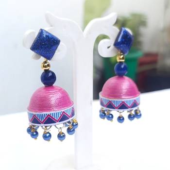 Quilled jhumkas with resin stud earrings 14 1