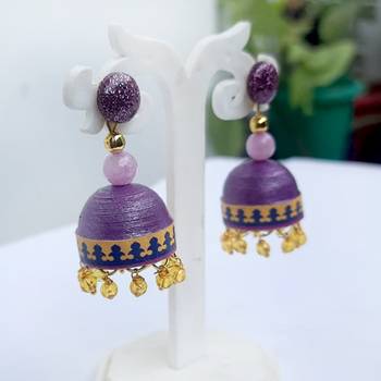 Quilled jhumkas with resin stud earrings 13 1