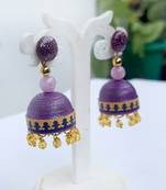 Quilled jhumkas with resin stud earrings 13
