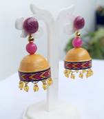 Quilled jhumkas with resin stud earrings 11