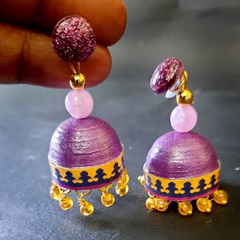 Quilled jhumkas with resin stud earrings 13 2