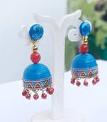 Quilled jhumkas with resin stud earrings 10