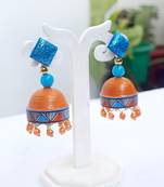 Quilled jhumkas with resin stud earrings 16