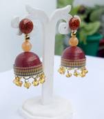 Quilled jhumkas with resin stud earrings 9