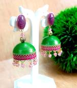 Quilled jhumkas with resin stud earrings 4