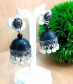 Quilled jhumkas with resin stud earrings 5