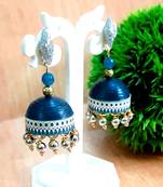 Quilled jhumkas with resin stud earrings 3