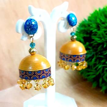 Quilled jhumkas with resin stud earrings 2 1