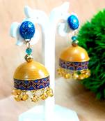 Quilled jhumkas with resin stud earrings 2
