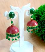 Quilled jhumkas with resin stud earrings 1