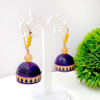 Purple Quilled Hanging Jhumkas 1