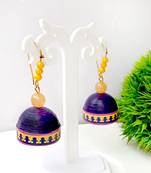 Purple Quilled Hanging Jhumkas