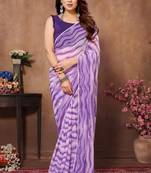 Purple Colour Ready To Wear Georgette Fabric Saree WITH UN-STITCHED BLOUSE