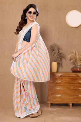 Multi Colour Ready To Wear Georgette Fabric Saree WITH UN-STITCHED BLOUSE 2