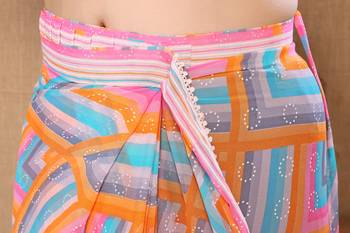 Multi Colour Ready To Wear Georgette Fabric Saree WITH UN-STITCHED BLOUSE 5