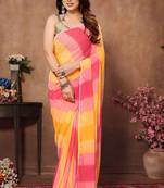 Multi Colour Ready To Wear Georgette Fabric Saree WITH UN-STITCHED BLOUSE
