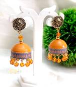 Quilled jhumkas with gs stud earrings 3