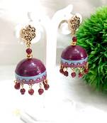 Quilled jhumkas with gs stud earrings 4
