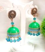 Quilled jhumkas with gs stud earrings 5