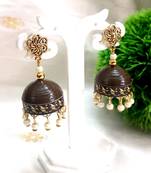 Quilled jhumkas with gs stud earrings 9