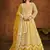 Yellow net floor length salwar kameez
