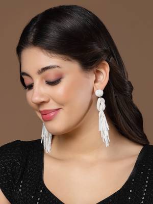 outre white eardrop shaped handcrafted drop earrings 5