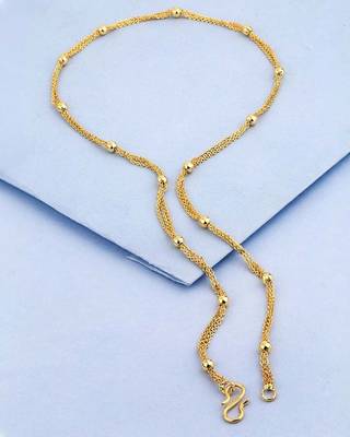 S-hook closure gold plated chain with textured detail 1