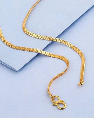 S-hook closure gold plated chain with textured detail 1