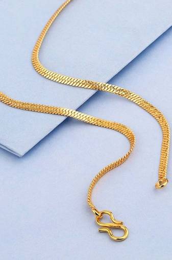 S-hook closure gold plated chain with textured detail
