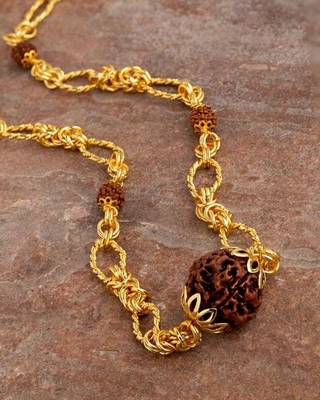 S-hook closure gold plated chain with textured detail 1