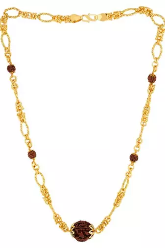 S-hook closure gold plated chain with textured detail
