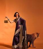 Wine Satin Silk Zari Weaving Rich Pallu Designer Saree With Blouse For Women 