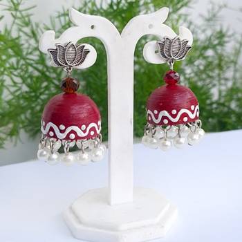 Quilled jhumkas with kolam designs 2 1