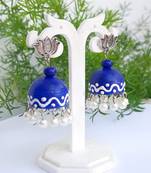 Quilled jhumkas with kolam designs 4