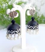 Quilled jhumkas with kolam designs 7