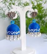 Quilled jhumkas with kolam designs 9