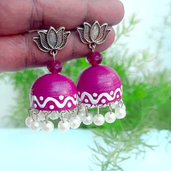 Quilled jhumkas with kolam designs 10 2