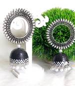 Quilled jhumkas with oxidized stud earrings7