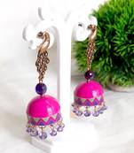 Quilled jhumkas with oxidized stud earrings10