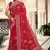 Red Kashmiri Resham Embroidered Georgette Saree With Blouse Piece