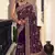 Purple Kashmiri Resham Embroidered Georgette Saree With Blouse Piece