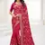 Magenta Zari Embroidered Stone Border Satin Silk Party Wear Saree With Blouse Piece