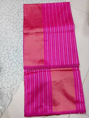  Pink Woven Art Silk Saree With Blouse 6