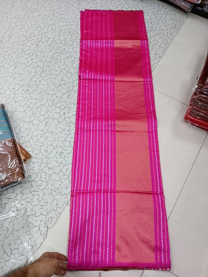  Pink Woven Art Silk Saree With Blouse