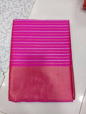  Pink Woven Art Silk Saree With Blouse 8