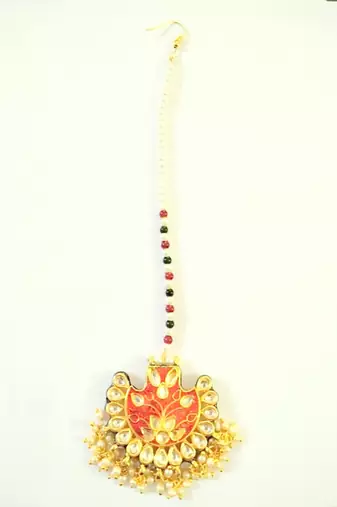 Runjhun traditional meenakari floral kundan maang tikka